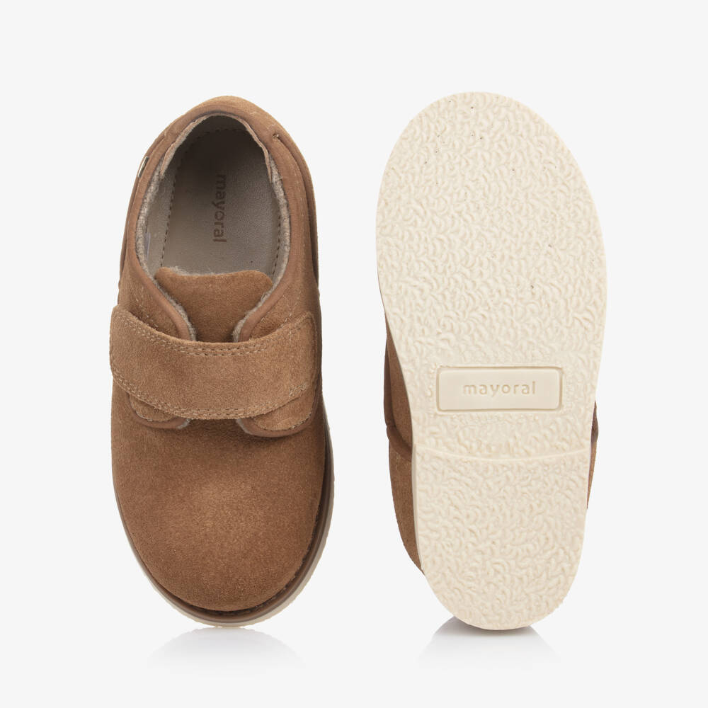 Mayoral-Boys Brown Suede Velcro Shoes | Childrensalon Outlet