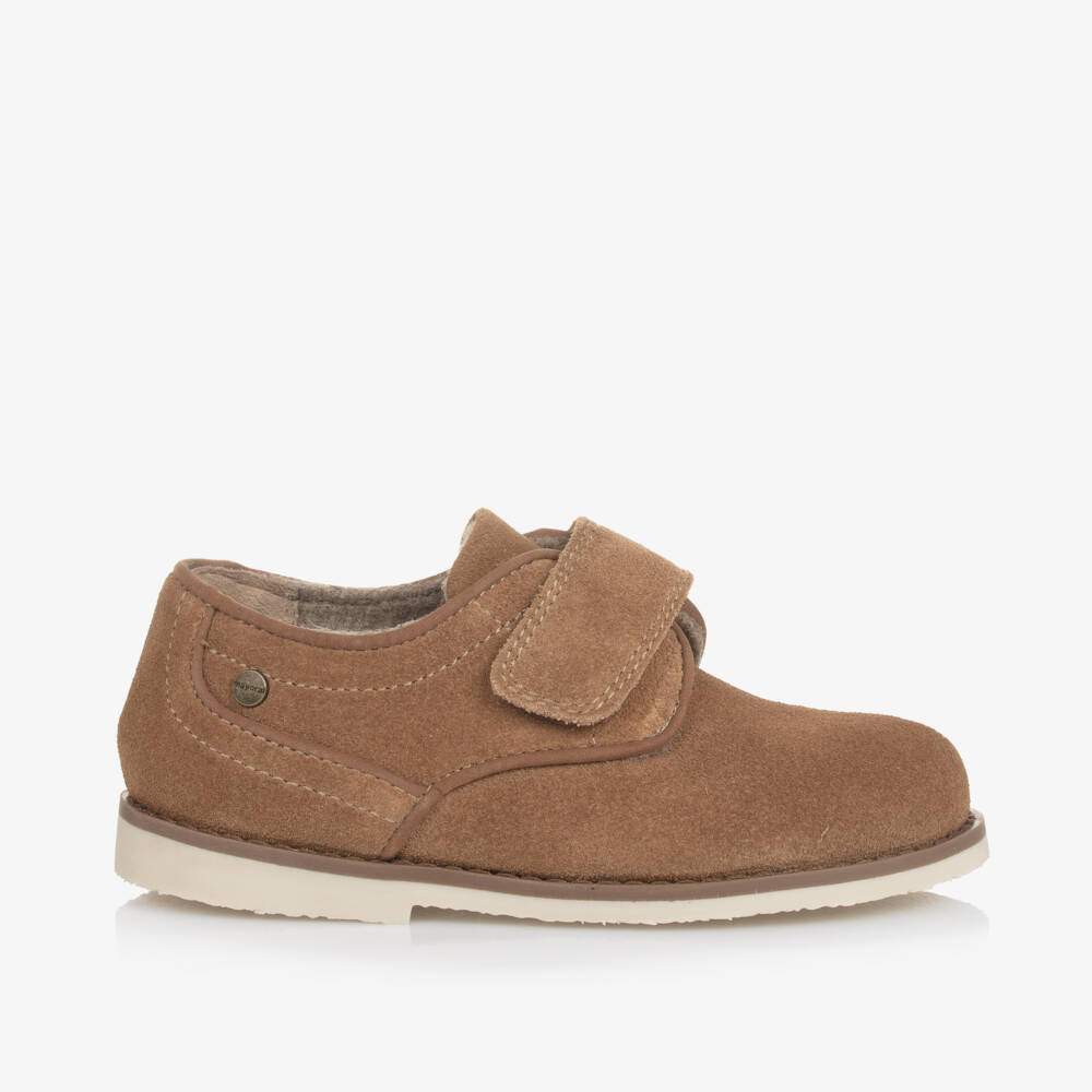 Mayoral-Boys Brown Suede Velcro Shoes | Childrensalon Outlet