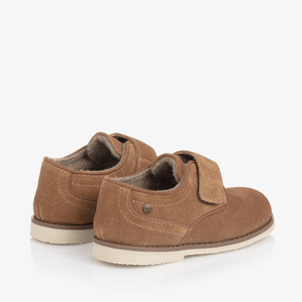 Mayoral-Boys Brown Suede Velcro Shoes | Childrensalon Outlet