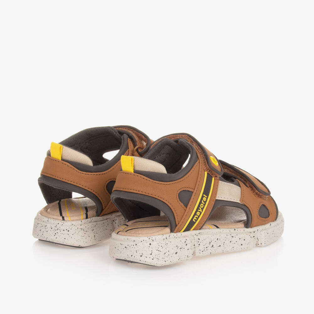 Mayoral-Boys Brown Velcro Sandals | Childrensalon Outlet