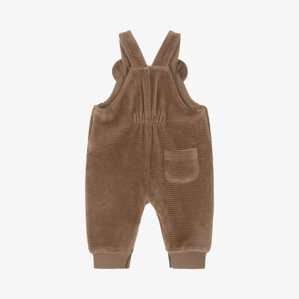 Mayoral Newborn-Boys Brown Velour Cord Overalls | Childrensalon Outlet
