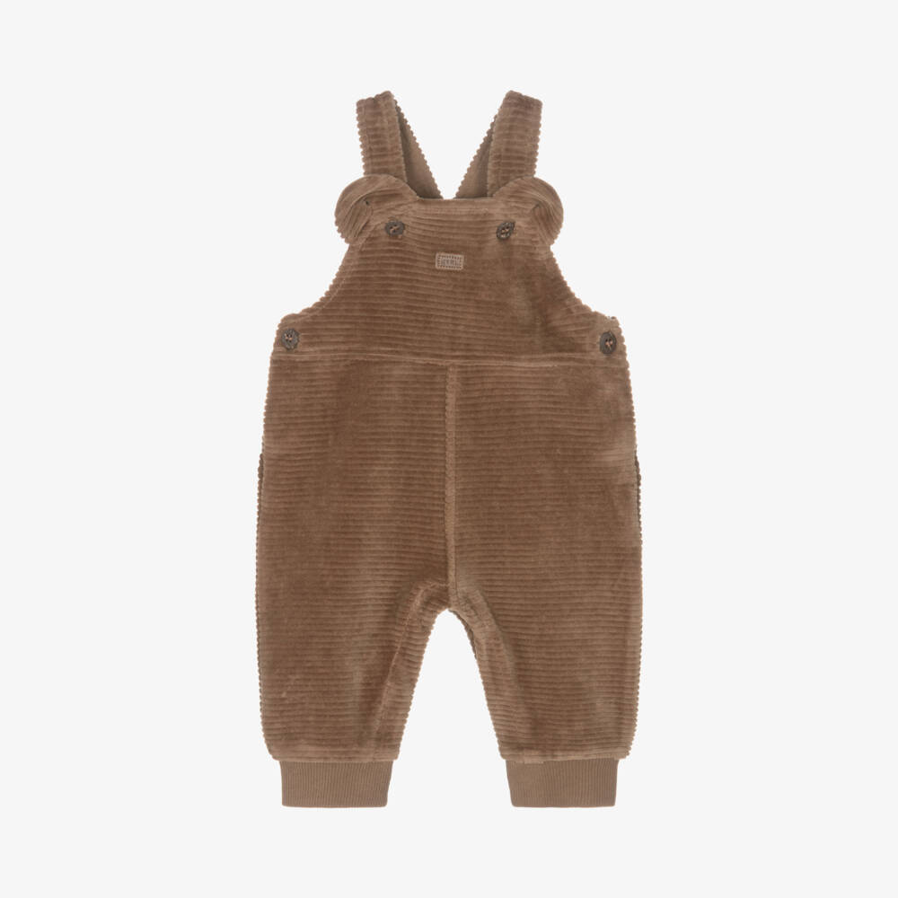 Mayoral Newborn-Boys Brown Velour Cord Overalls | Childrensalon Outlet