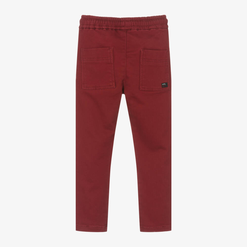 Mayoral-Boys Burgundy Cotton Joggers | Childrensalon Outlet