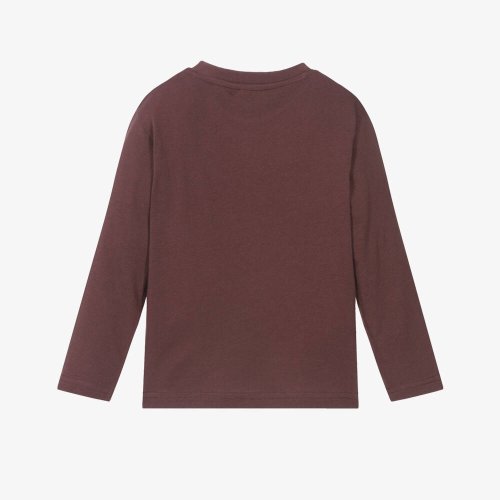 Mayoral-Boys Burgundy Truck Print Cotton Jersey Top | Childrensalon Outlet
