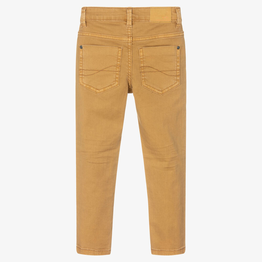 Mayoral-Boys Camel Brown Skinny Denim Jeans | Childrensalon Outlet