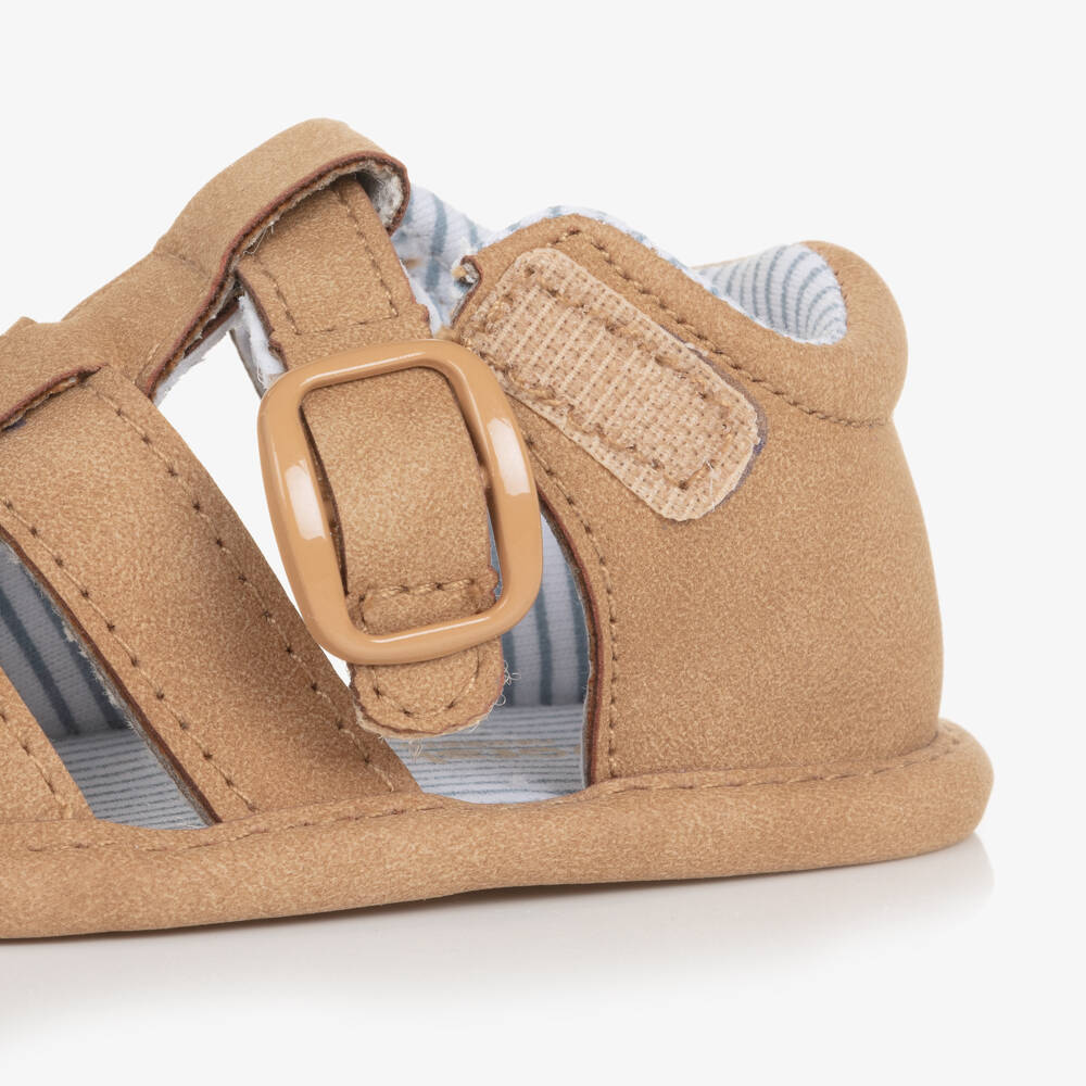 Mayoral Newborn-Boys Camel Faux Leather Pre-Walkers | Childrensalon Outlet