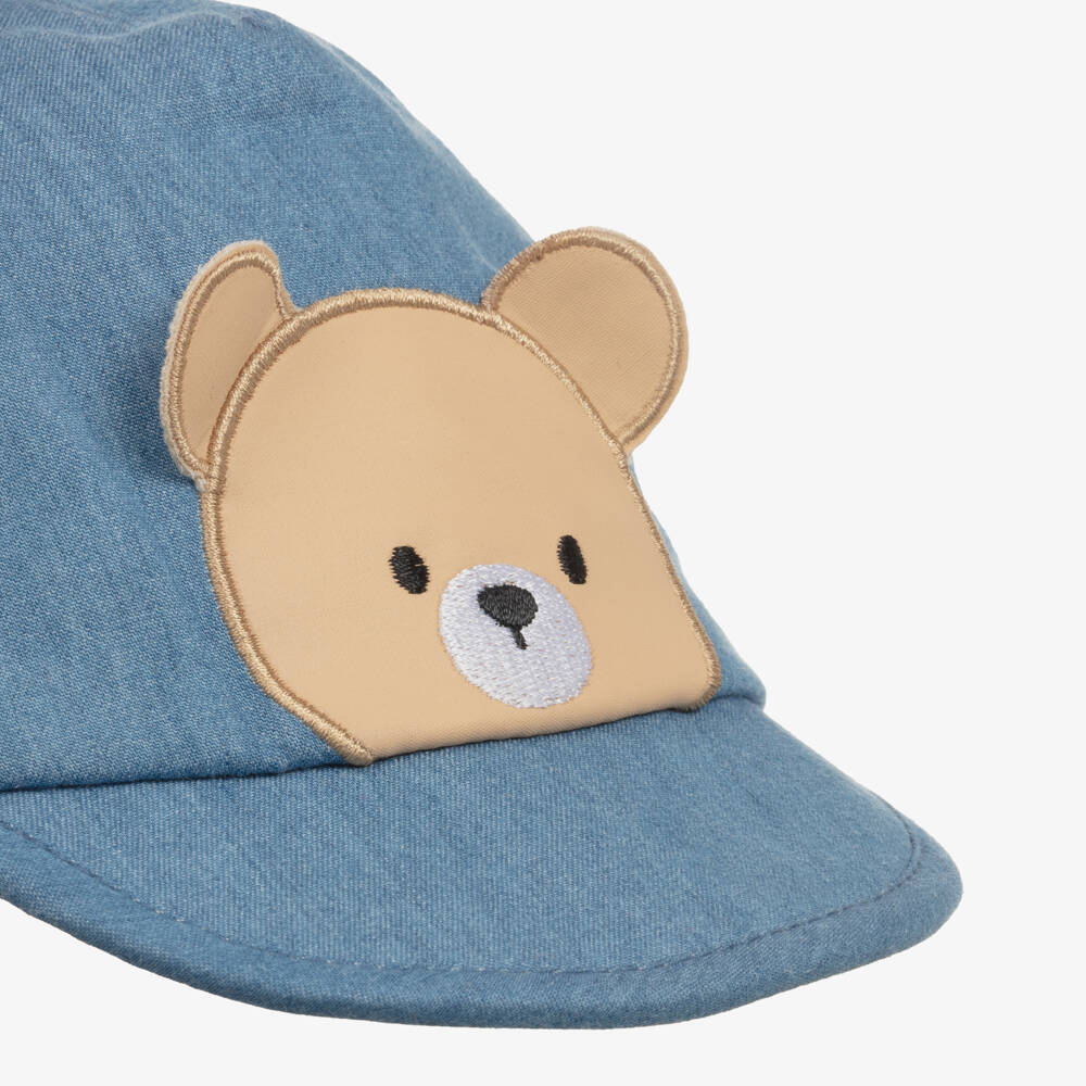 Mayoral Newborn-Boys Chambray Blue Bear Hat | Childrensalon Outlet