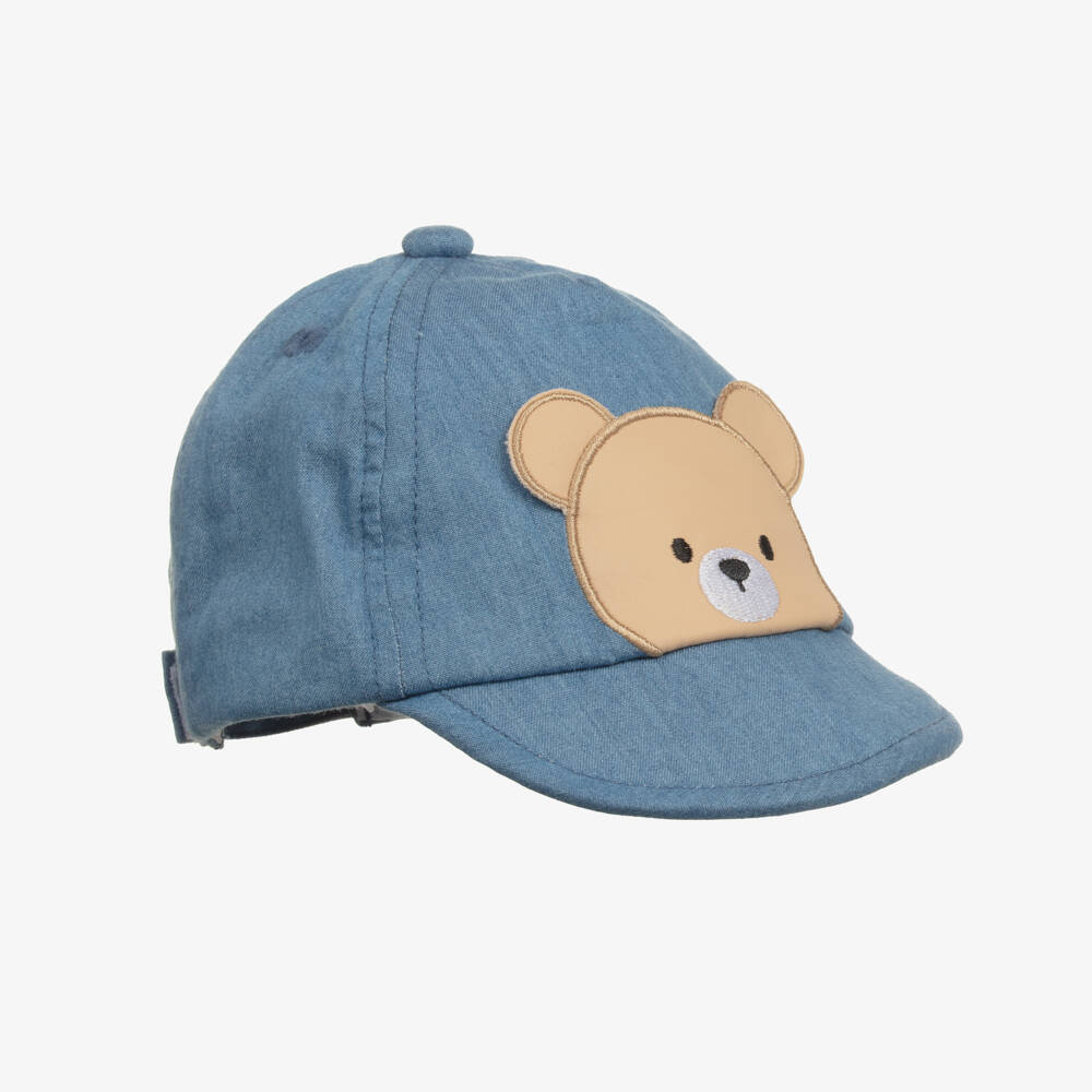 Mayoral Newborn-Boys Chambray Blue Bear Hat | Childrensalon Outlet