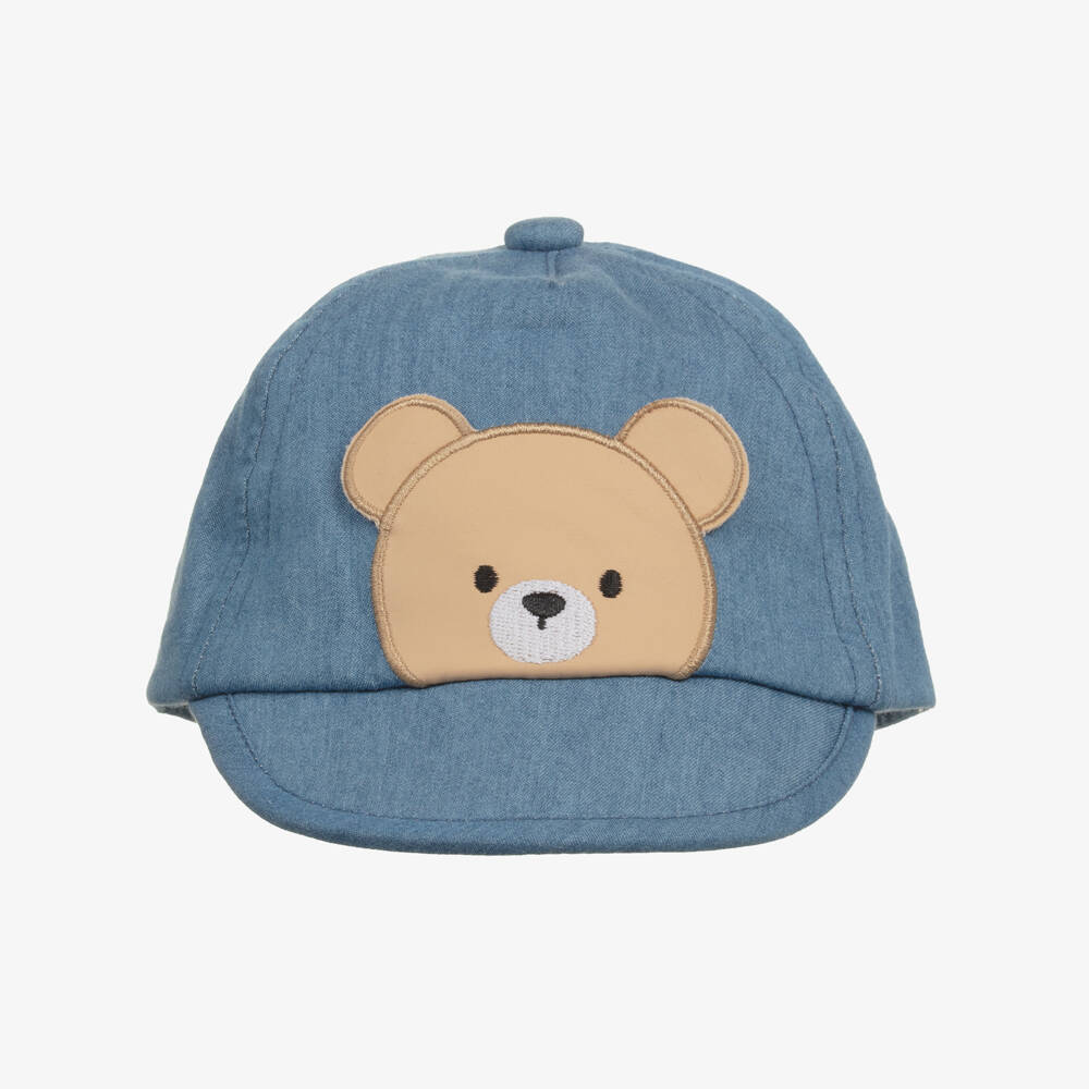 Mayoral Newborn-Boys Chambray Blue Bear Hat | Childrensalon Outlet