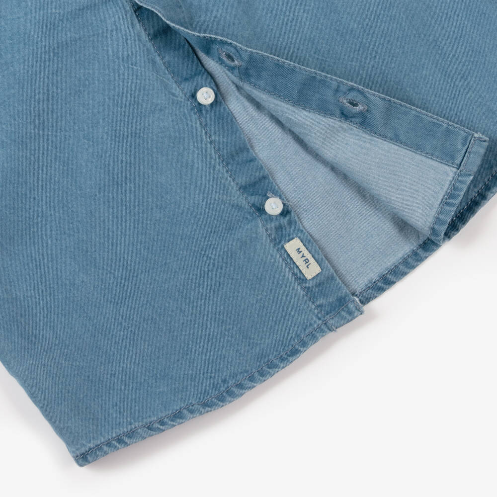 Mayoral-Boys Chambray Collar-Free Shirt | Childrensalon Outlet