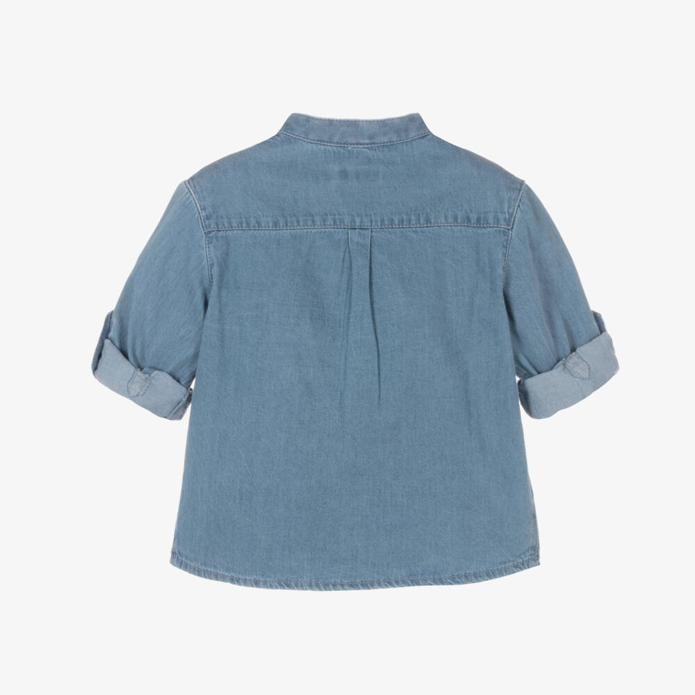 Mayoral-Boys Chambray Collar-Free Shirt | Childrensalon Outlet