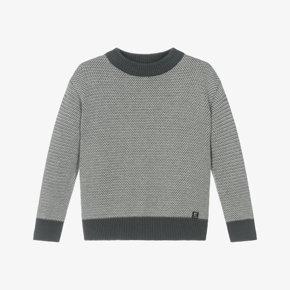 Mayoral-Boys Charcoal Grey Knitted Sweater | Childrensalon Outlet