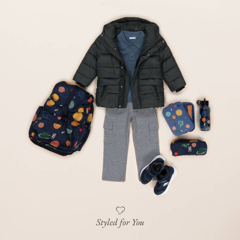 Mayoral-Boys Charcoal Hooded Puffer Jacket | Childrensalon Outlet