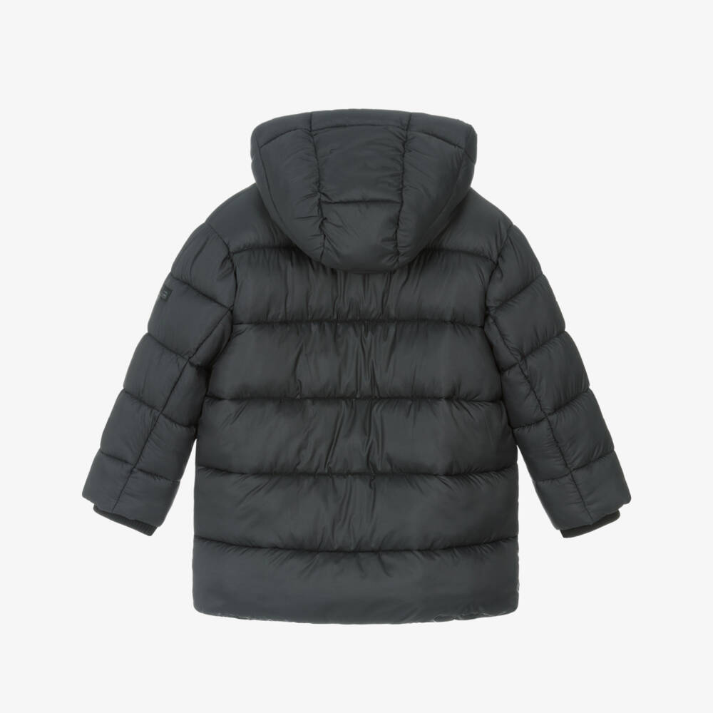 Mayoral-Boys Charcoal Hooded Puffer Jacket | Childrensalon Outlet