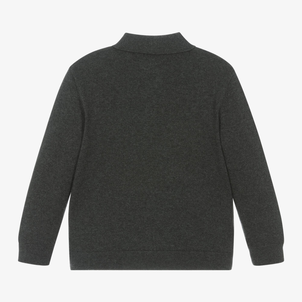 Mayoral-Boys Charcoal Knit Polo Top | Childrensalon Outlet