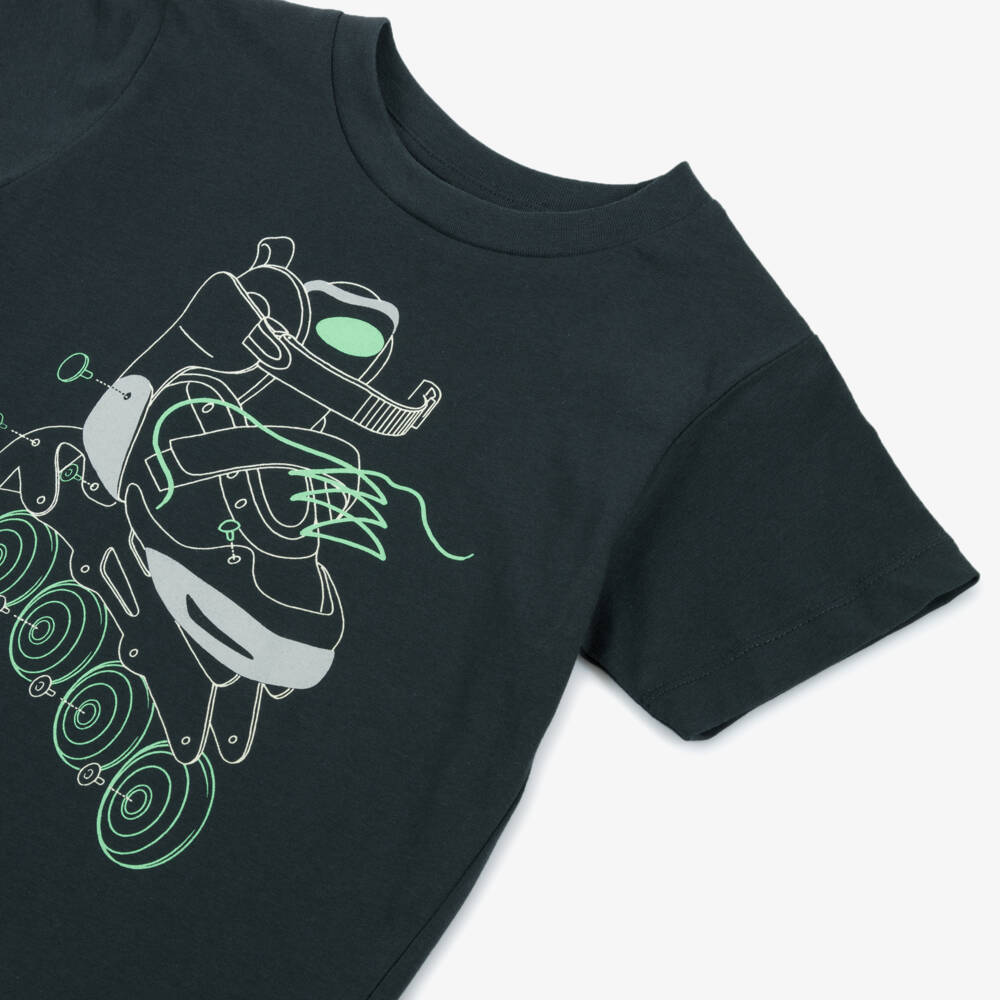 Mayoral-Футболка для мальчиков с роликовыми коньками угольного цвета | Childrensalon Outlet