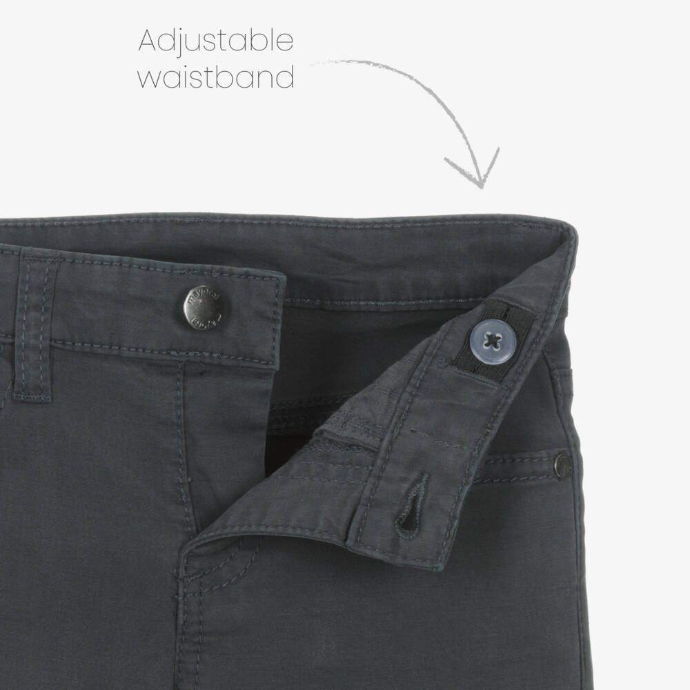 Mayoral-Boys Charcoal Slim Stretch Trousers | Childrensalon Outlet