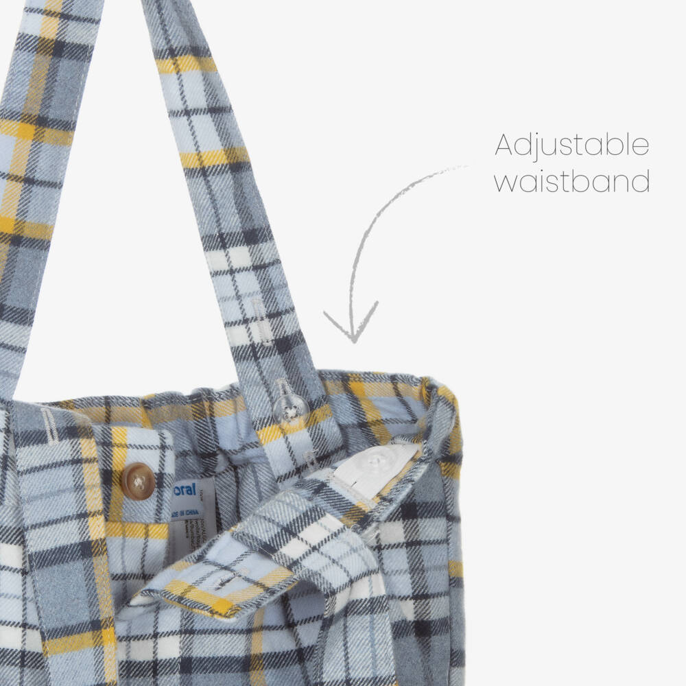 Mayoral-Boys Checked Blue Cotton Set | Childrensalon Outlet