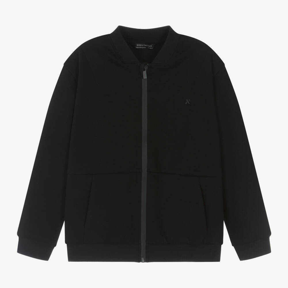 Mayoral Nukutavake-Boys Chic Black Jersey Zip Jacket | Childrensalon Outlet