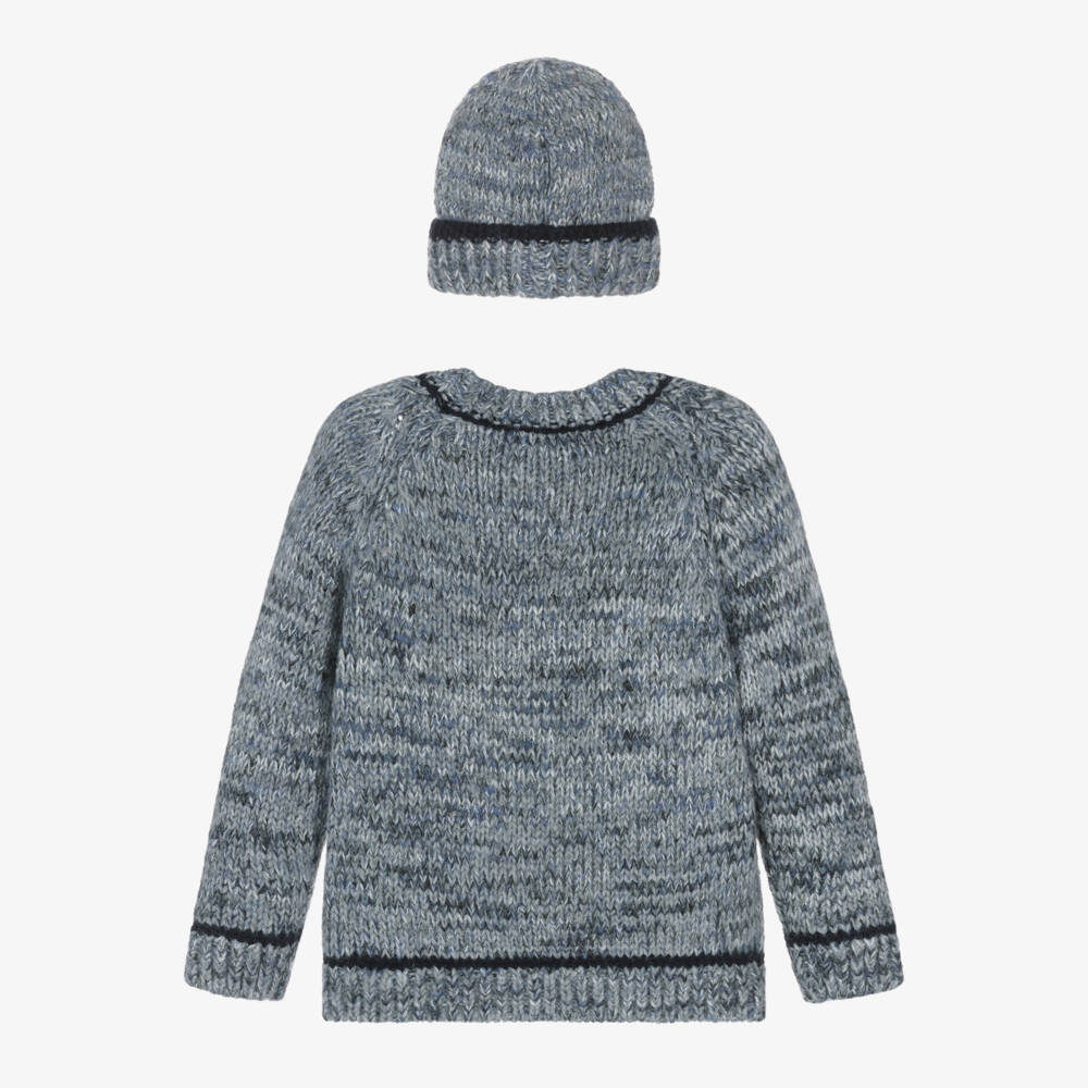 Mayoral-Boys Chunky Blue Knit Set | Childrensalon Outlet