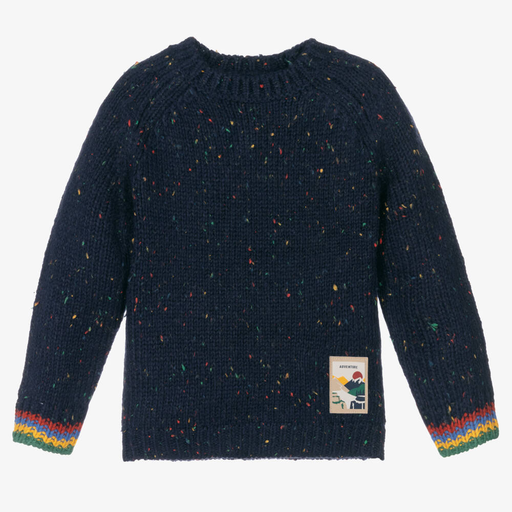 Mayoral-Boys Chunky Knit Blue Jumper | Childrensalon Outlet