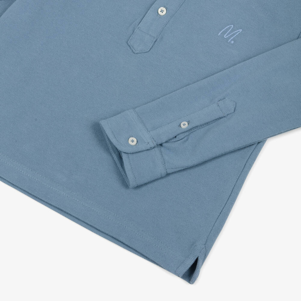 Mayoral-Boys Classic Azure Cotton Polo | Childrensalon Outlet