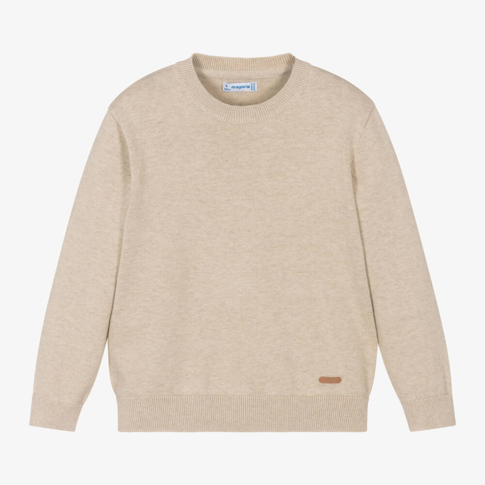 Mayoral-Boys' Classic Beige Cotton Pullover | Childrensalon Outlet