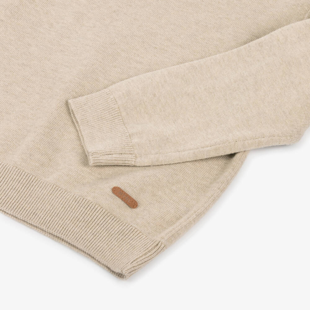 Mayoral-Boys' Classic Beige Cotton Pullover | Childrensalon Outlet