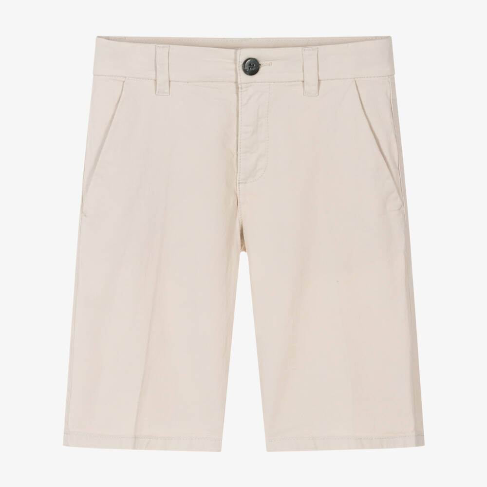 Mayoral Nukutavake-Boys Classic Beige Cotton Shorts | Childrensalon Outlet