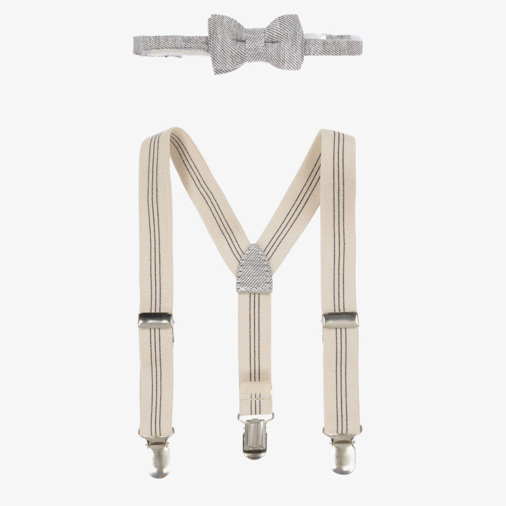 Mayoral-Boys Classic Beige & Grey Ensemble | Childrensalon Outlet