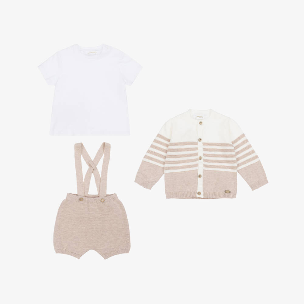 Mayoral Newborn-Boys Classic Beige Knit Ensemble | Childrensalon Outlet