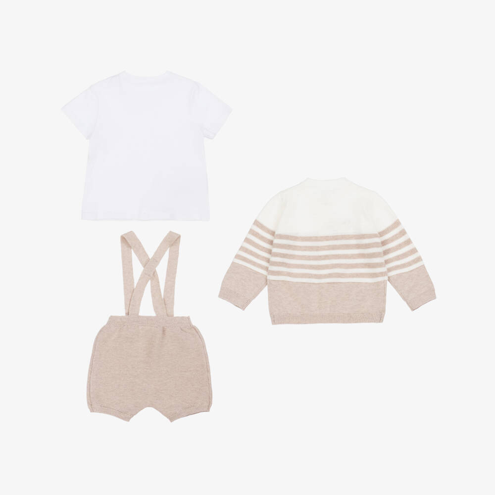 Mayoral Newborn-Boys Classic Beige Knit Ensemble | Childrensalon Outlet