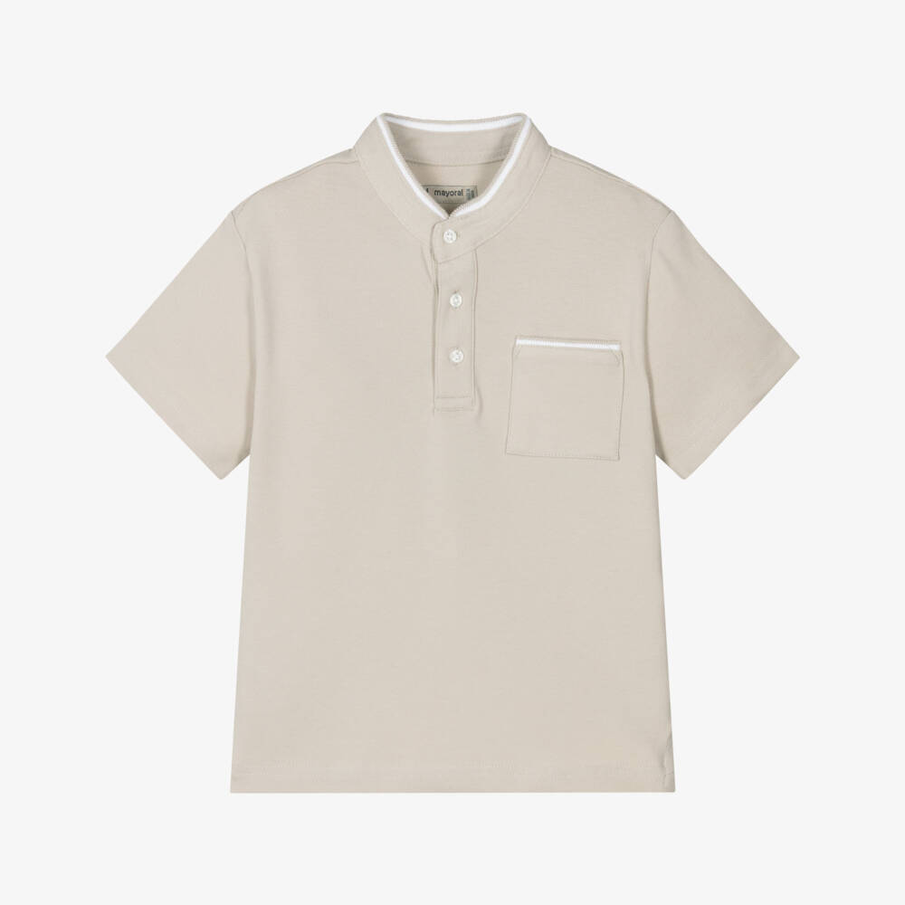 Mayoral-Boys Classic Beige Polo Shirt | Childrensalon Outlet