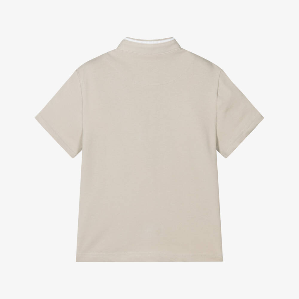 Mayoral-Boys Classic Beige Polo Shirt | Childrensalon Outlet