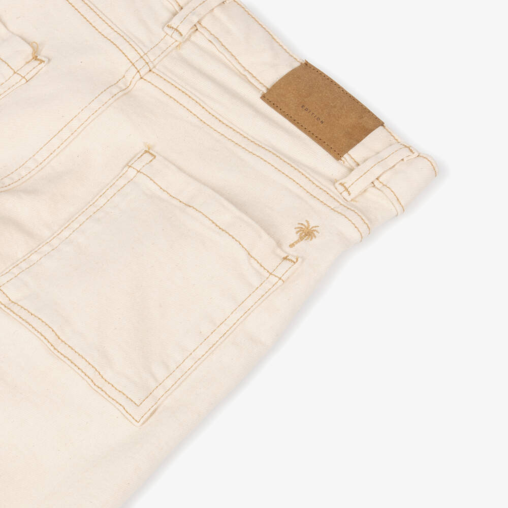 Mayoral Nukutavake-Boys Classic Beige Stretch Denim Bermudas | Childrensalon Outlet
