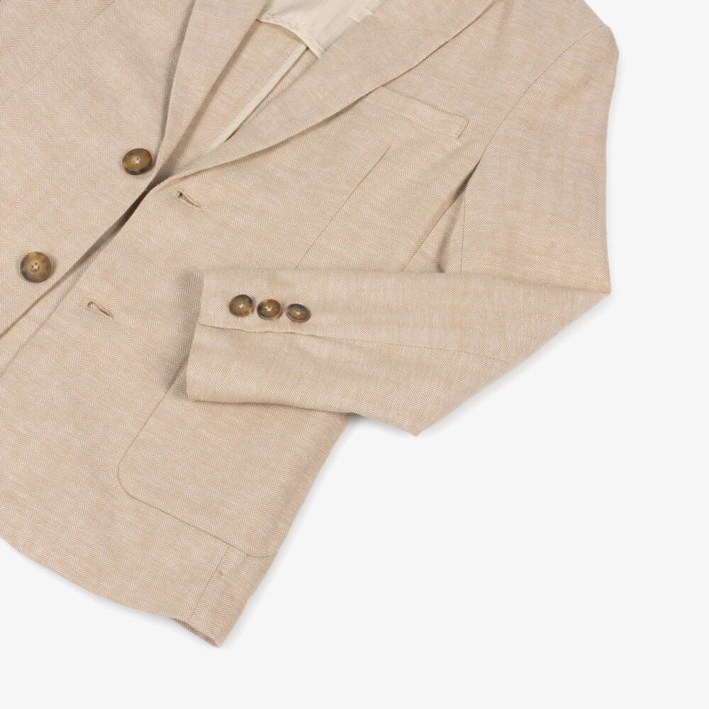 Mayoral Nukutavake-Boys Classic Beige Tailored Jacket | Childrensalon Outlet