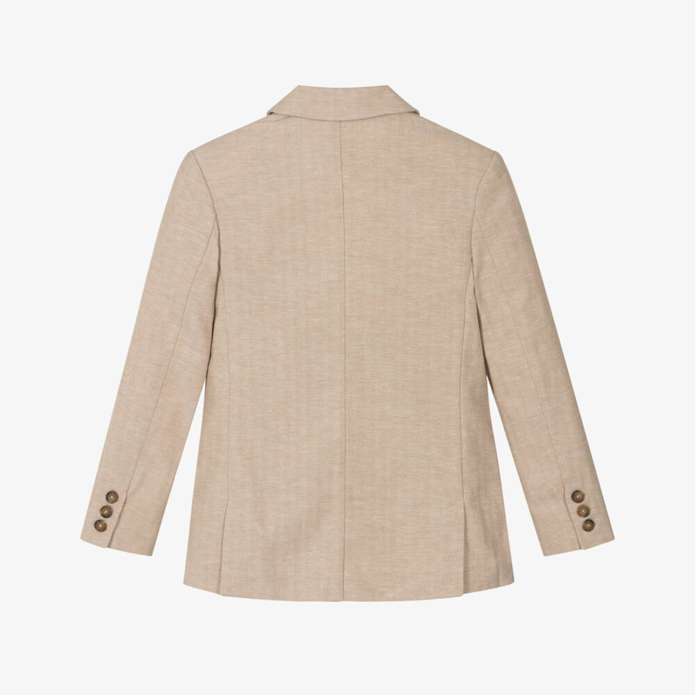 Mayoral Nukutavake-Boys Classic Beige Tailored Jacket | Childrensalon Outlet