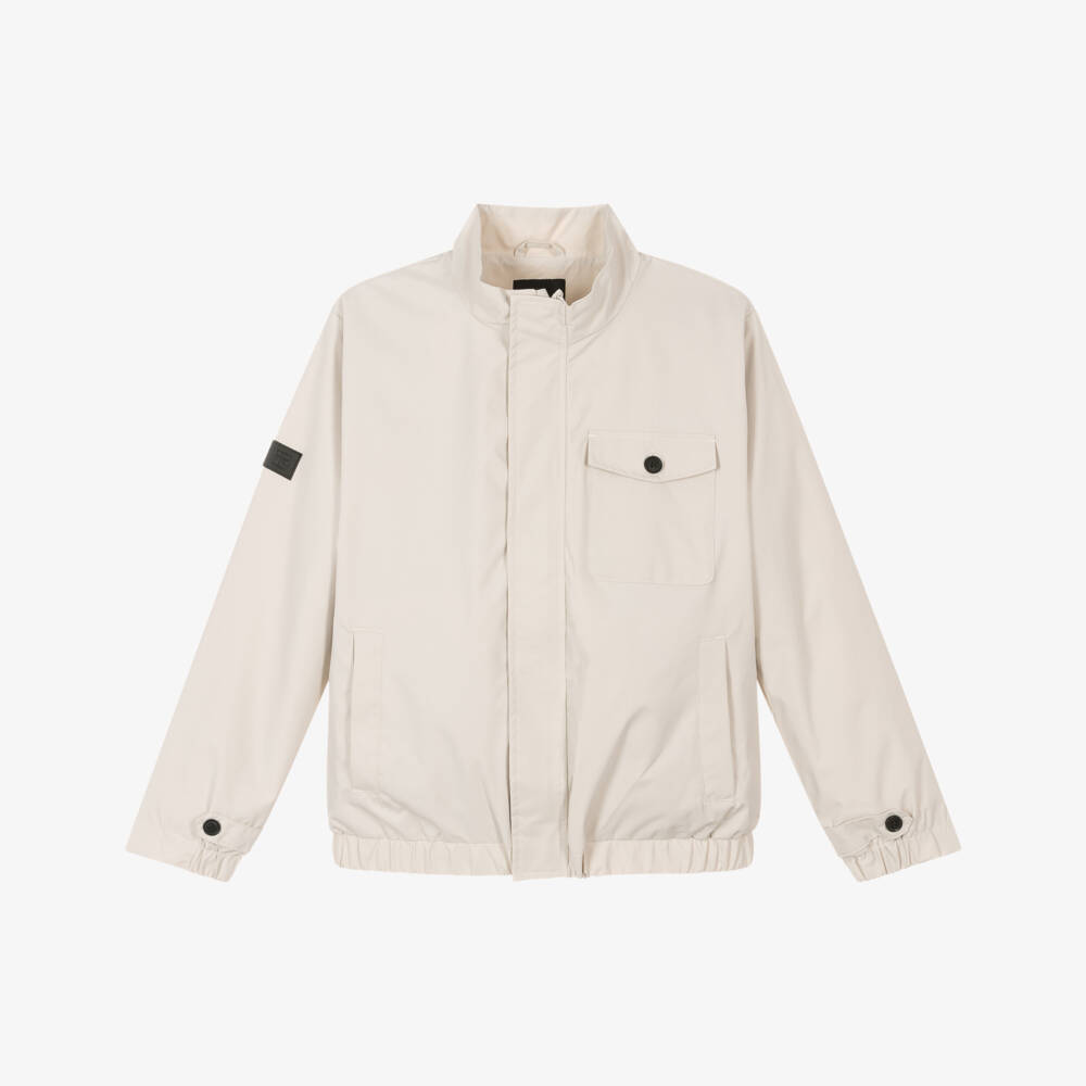 Mayoral Nukutavake-Boys Classic Beige Weatherproof Jacket | Childrensalon Outlet
