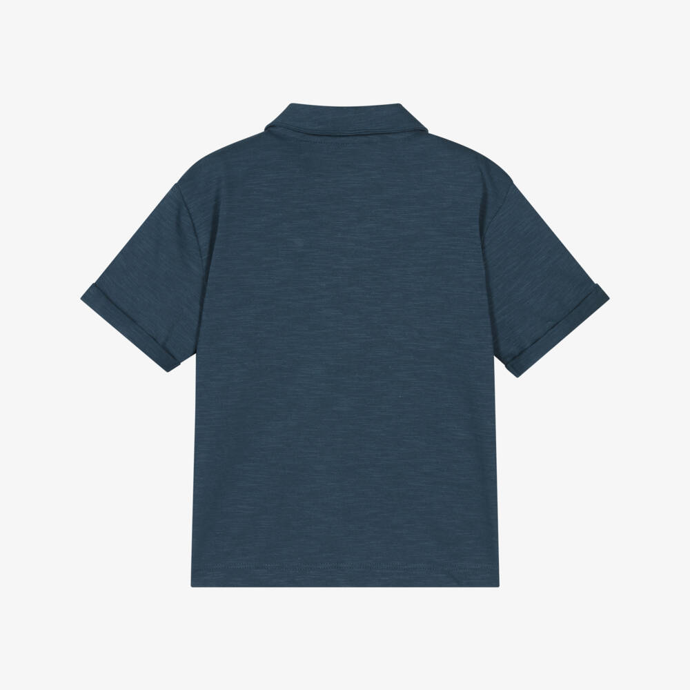 Mayoral-Boys Classic Blue Cotton Polo | Childrensalon Outlet