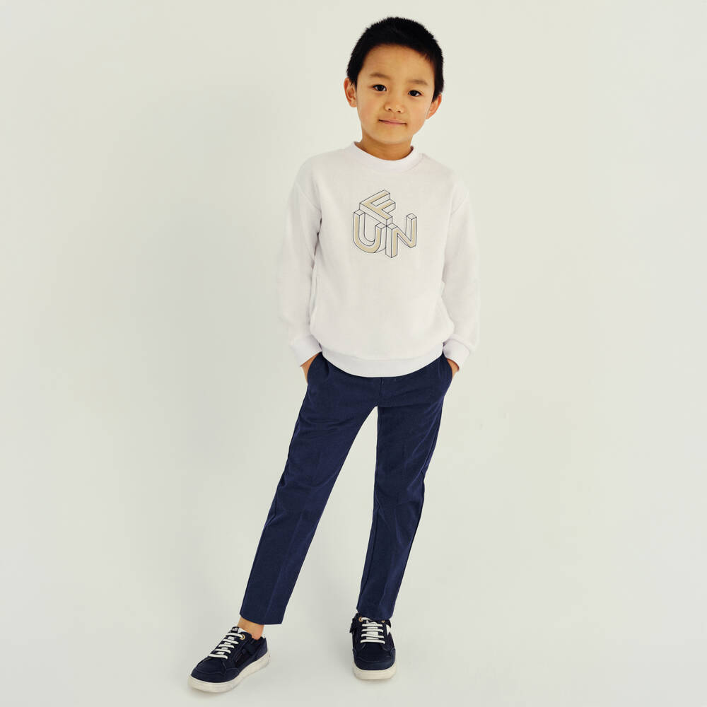 Mayoral-Boys Classic Blue Cotton Twill Pants | Childrensalon Outlet