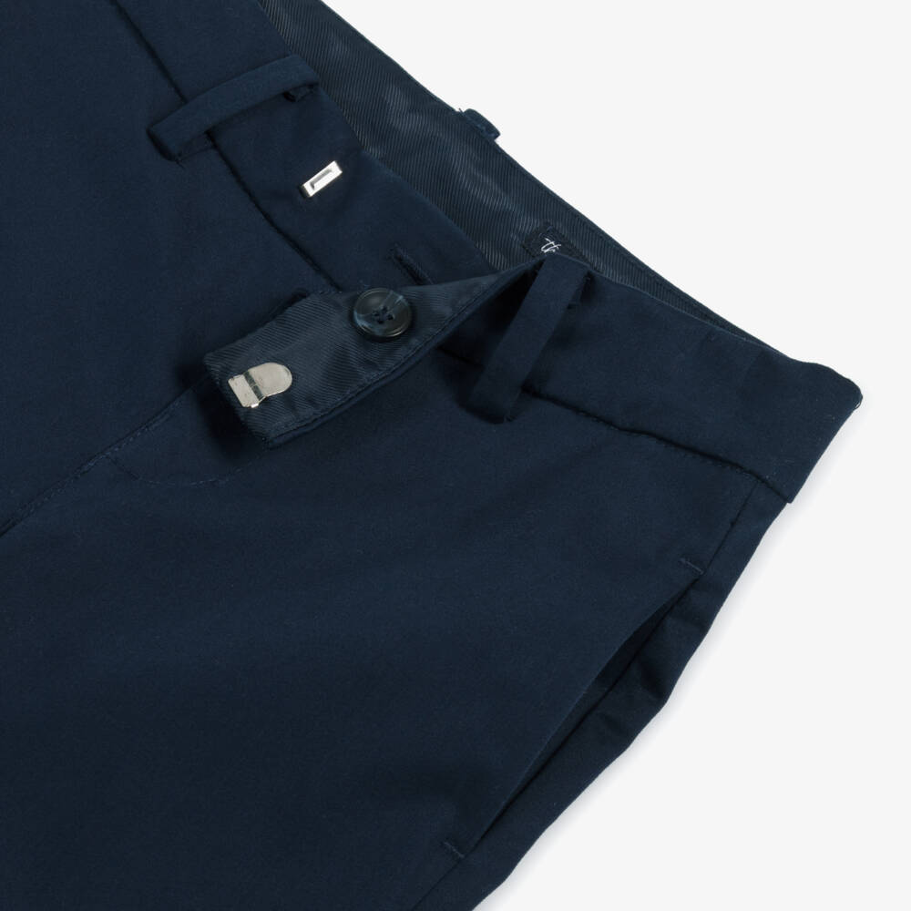 Mayoral-Boys Classic Blue Cotton Twill Pants | Childrensalon Outlet