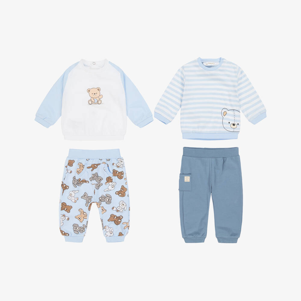 Mayoral Newborn-Boys Classic Blue Jersey Tracksuits Set | Childrensalon Outlet