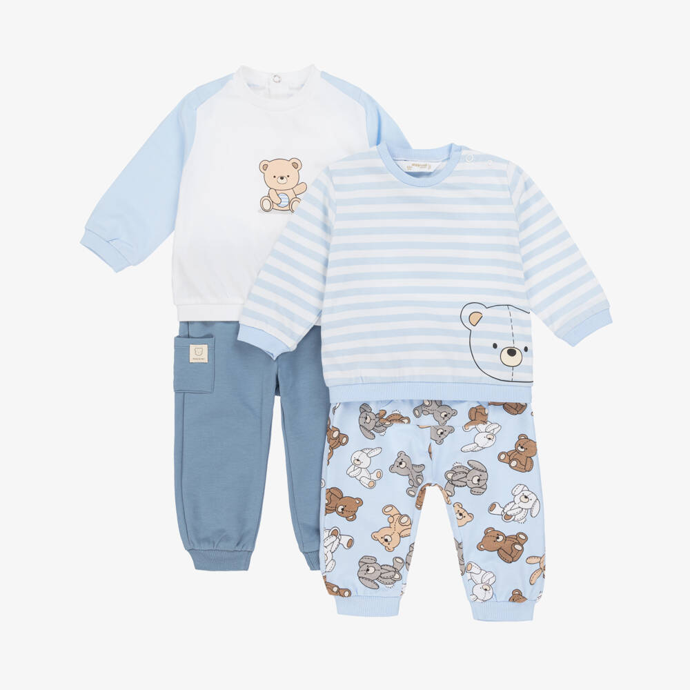 Mayoral Newborn-Boys Classic Blue Jersey Tracksuits Set | Childrensalon Outlet