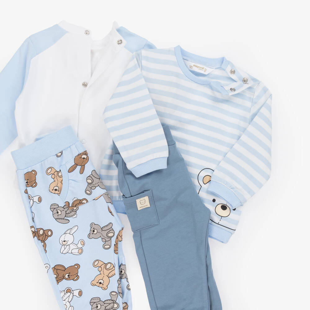 Mayoral Newborn-Boys Classic Blue Jersey Tracksuits Set | Childrensalon Outlet