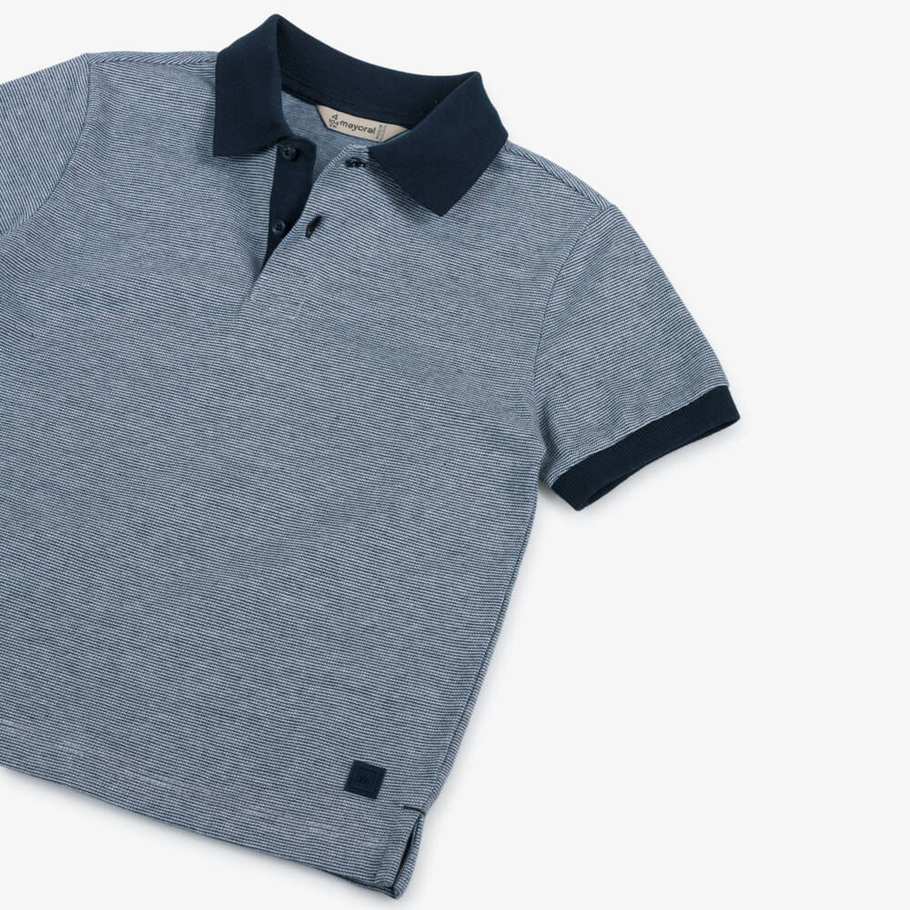 Mayoral-Boys Classic Blue Striped Polo Top | Childrensalon Outlet