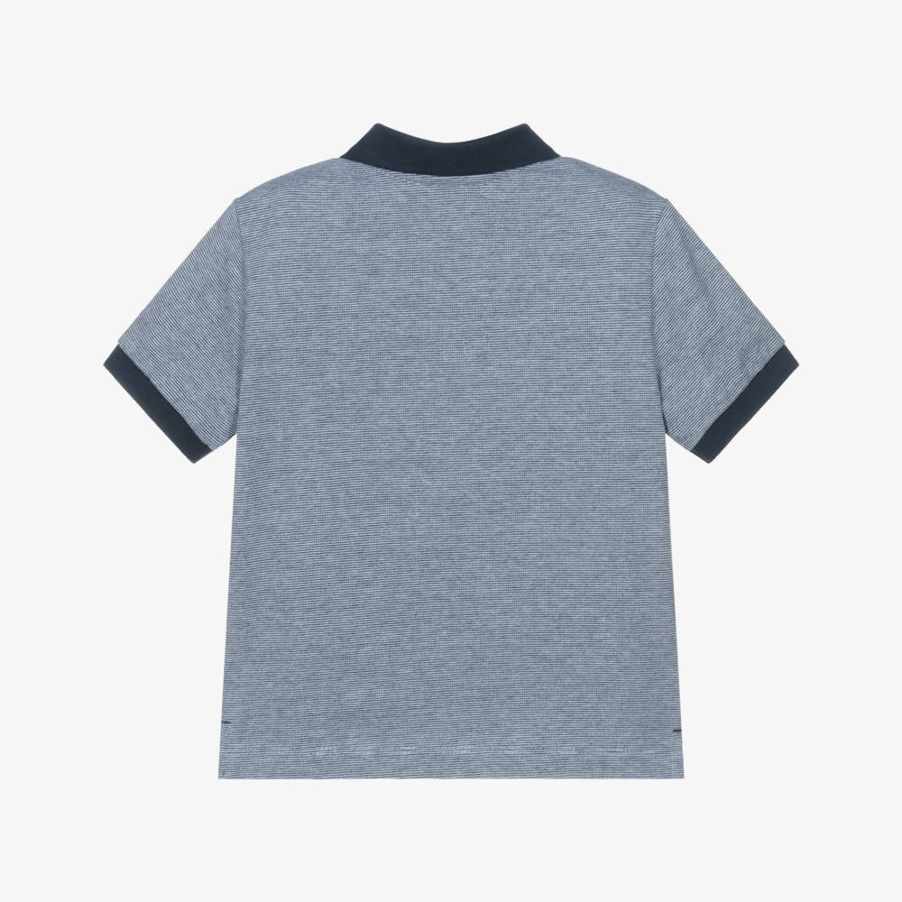 Mayoral-Boys Classic Blue Striped Polo Top | Childrensalon Outlet