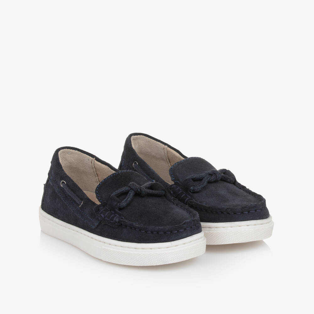 Mayoral-Boys Classic Blue Suede Slip-Ons | Childrensalon Outlet