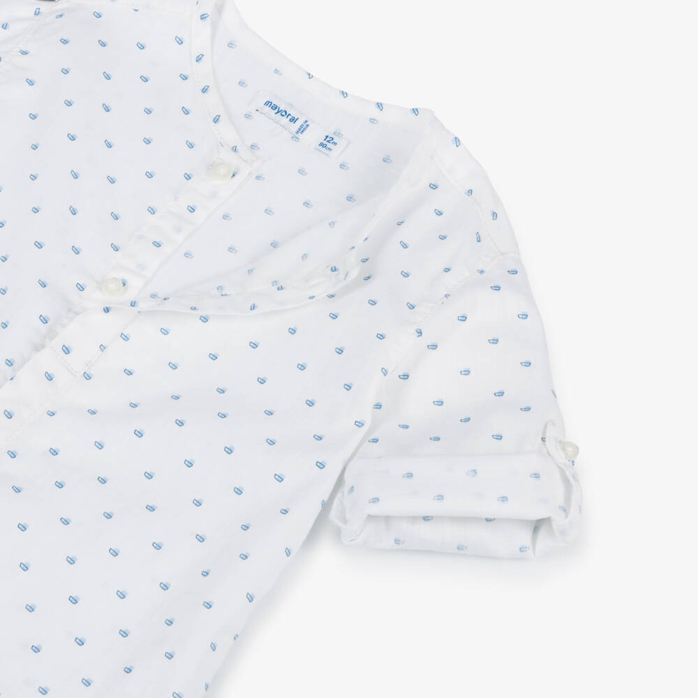 Mayoral-Классический синий и белый льняной комплект для мальчиков | Childrensalon Outlet