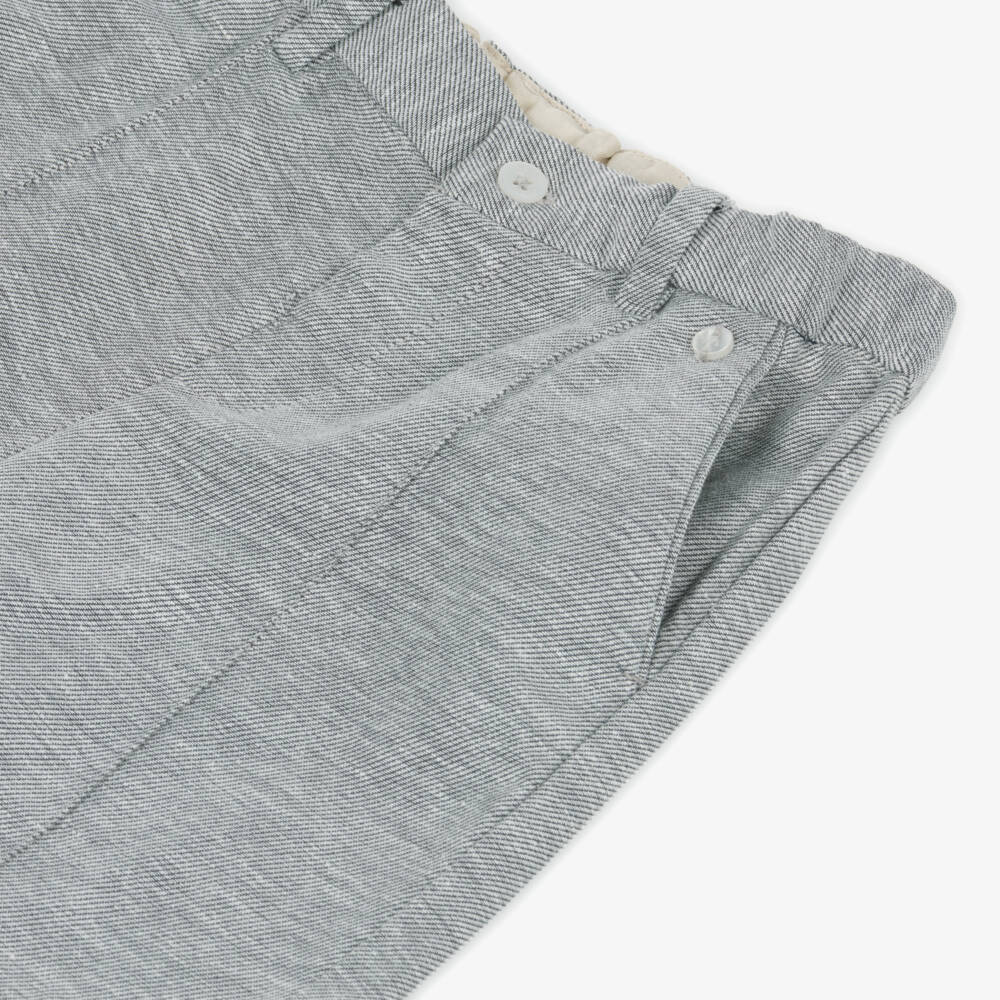 Mayoral-Boys Classic Grey Linen Blend Shorts | Childrensalon Outlet