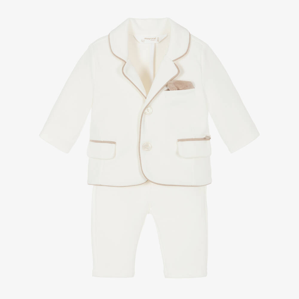 Mayoral Newborn-Boys Classic Ivory Cotton Ensemble | Childrensalon Outlet